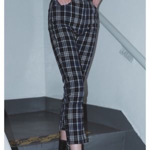 Brandy Melville Side Zip Plaid Pants